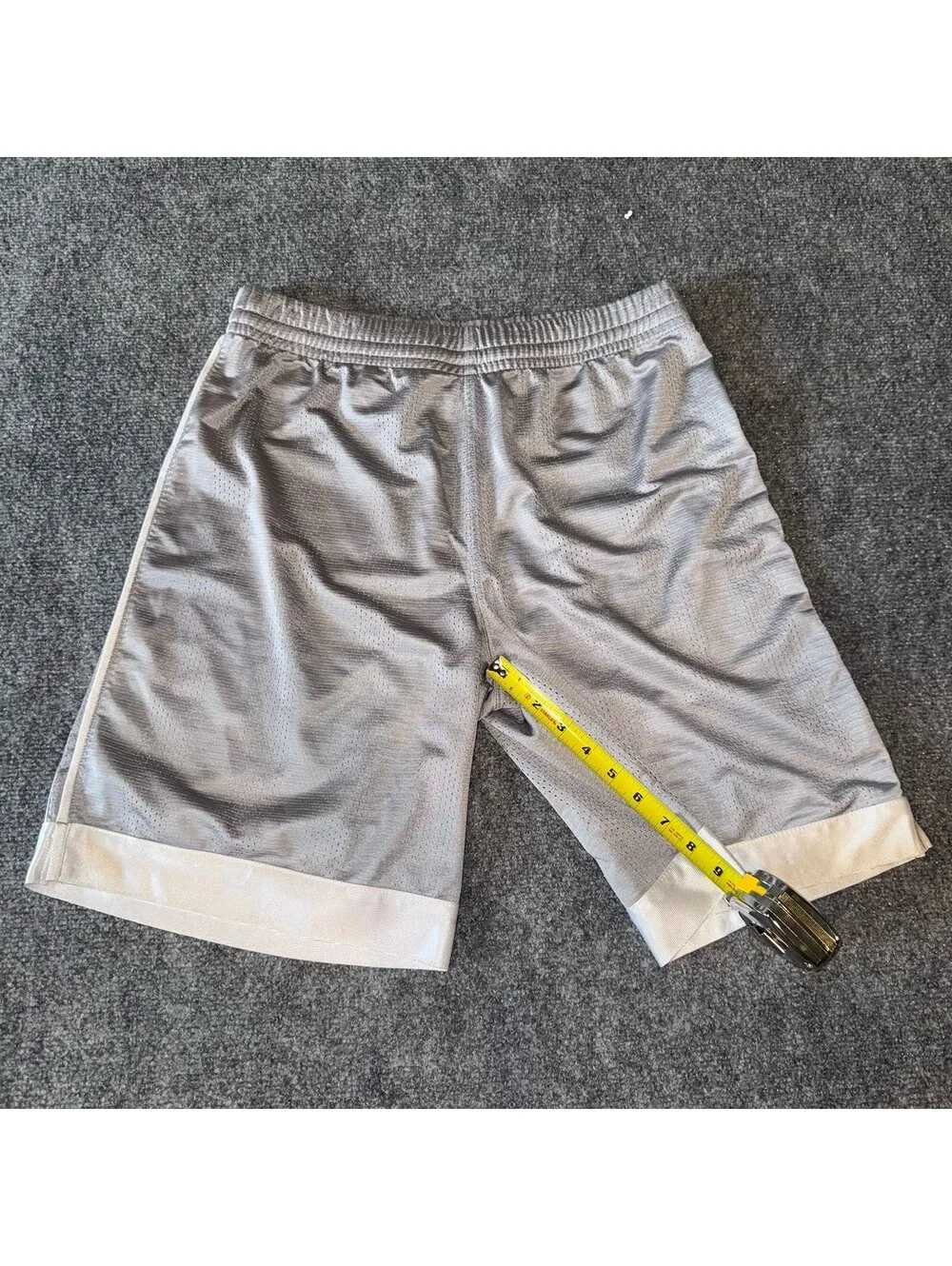 Tek Gear Grail Silver Baggy Dazzle Hoop Shorts Mens MD Vtg y2k 90s Rare